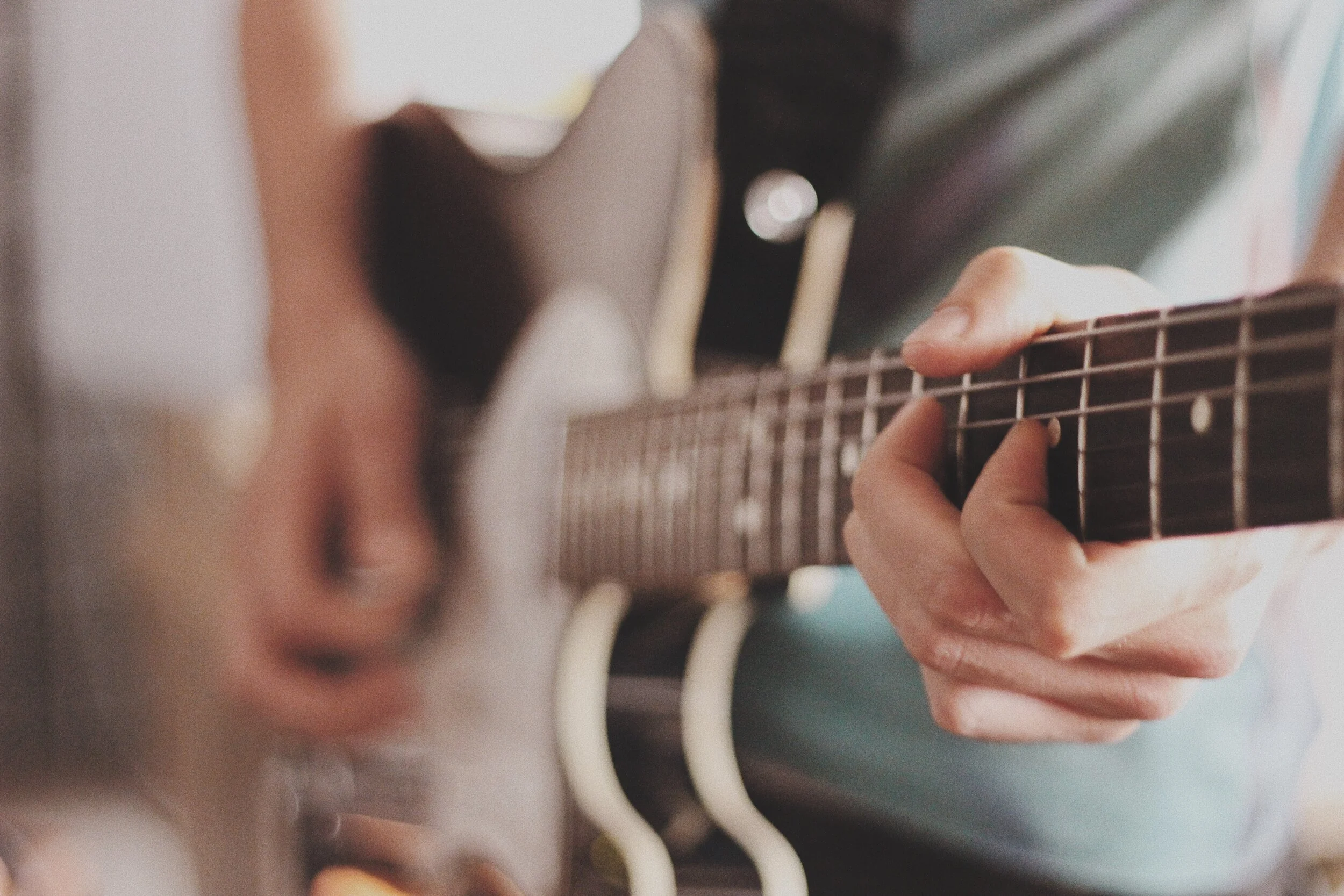 A musician playing guitar